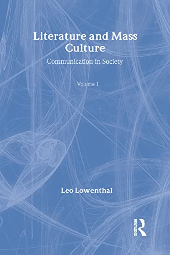 9780878554898: Literature and Mass Culture: Volume 1, Communication in Society