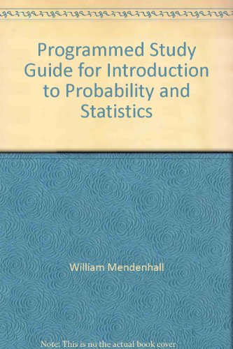 Stock image for Programmed Study Guide for Introduction to Probability and Statistics for sale by HPB-Red