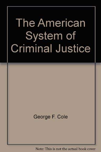 Stock image for The American system of criminal justice for sale by Better World Books