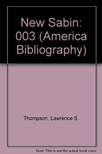 9780878751037: New Sabin: 003 (America Bibliography)