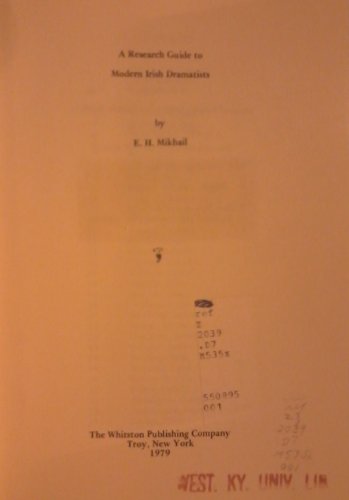 Stock image for A Research Guide to Modern Irish Dramatists for sale by Willis Monie-Books, ABAA