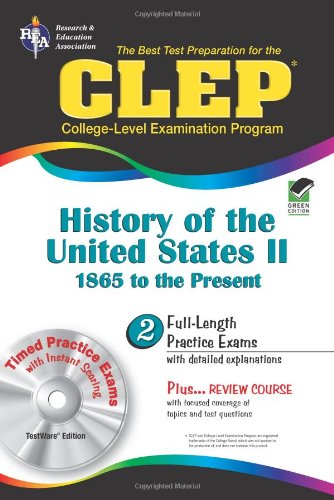 Beispielbild fr CLEP History of the United States II w/CD (REA) - The Best Test Prep for the CLE (Test Preps) zum Verkauf von Goodwill