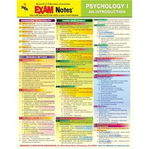 EXAMNotes for Psychology - An Introduction (EXAMNotes) (9780878914906) by The Editors Of REA; Psychology Study Guides