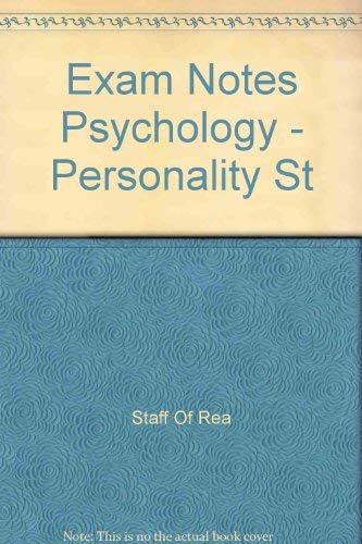 EXAMNotes for Psychology - Personality and Perception (EXAMNotes) (9780878914920) by The Editors Of REA