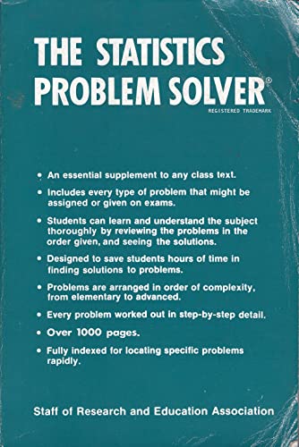 Beispielbild fr Statistics Problem Solver (Problem Solvers Solution Guides) zum Verkauf von Ergodebooks