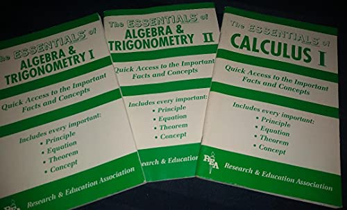 9780878915699: Algebra and Trigonometry: Quick Access to the Important Facts and Concepts: v.1 (Essential Series)