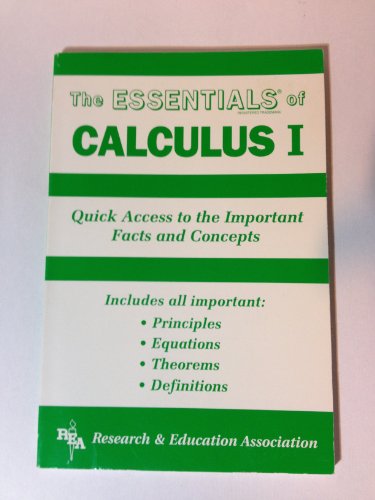Imagen de archivo de Calculus I Essentials (Essentials Study Guides) (v. 1) a la venta por SecondSale