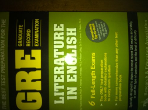 Stock image for The Best Test Preparation for the Graduate Record Examination, GRE in Literature in English: Test Preparation for sale by ThriftBooks-Atlanta