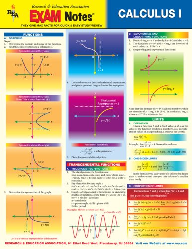 EXAMNotes for Calculus I (EXAMNotes) (9780878917327) by Editors Of REA; Calculus Study Guides