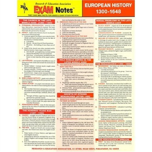 EXAMNotes for European History 1300 - 1648 (EXAMNotes) (9780878917754) by The Editors Of REA