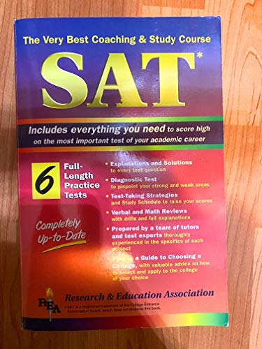 SAT Reasoning Test (REA) - The Best Test Prep for the SAT (SAT PSAT ACT (College Admission) Prep) (9780878919345) by Bell, Robert; Coffield SAT Preparation Instructor, Suzanne; Price Davis Ed.D., Dr. Anita; DeLuca SAT Skills Consultant, George; Fili, Joseph;...