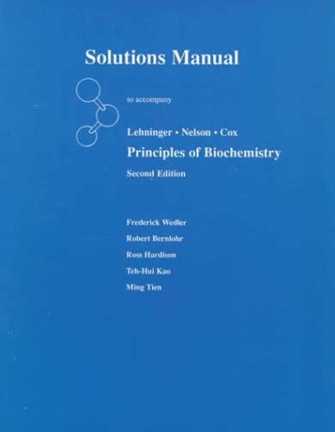 Imagen de archivo de Solutions Manual to Accompany Principles of Biochemistry a la venta por Alien Bindings