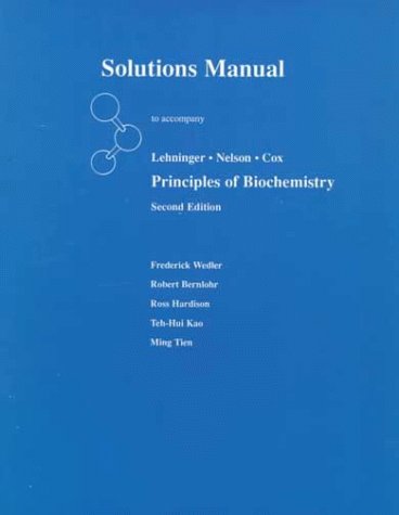 Stock image for Solutions Manual to Accompany Principles of Biochemistry for sale by Alien Bindings