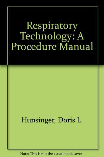 Beispielbild fr Respiratory technology: A procedure manual zum Verkauf von Robinson Street Books, IOBA