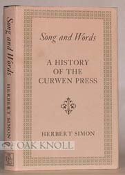 9780879230951: Song and words : a history of the Curwen Press