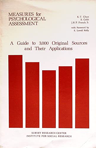 Beispielbild fr Measures for Psychological Assessment : A Guide to 3,000 Original Sources and Their Applications zum Verkauf von Better World Books