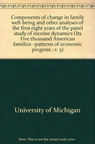 Beispielbild fr Components of change in family well-being and other analyses of the first eight years of the panel study of income dynamics (Its Five thousand American families--patterns of economic progress ; v. 5) zum Verkauf von Zubal-Books, Since 1961