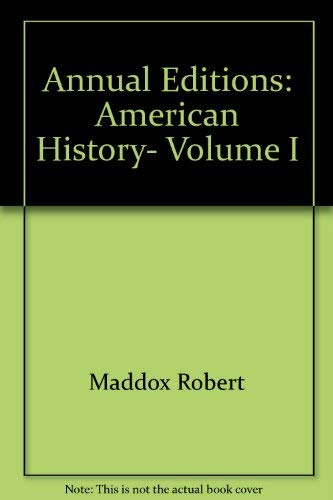Beispielbild fr Annual Editions: American History, Volume I zum Verkauf von HPB-Emerald