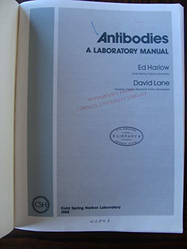 9780879693749: Antibodies: A Laboratory Manual