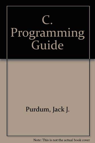 Beispielbild fr C. Programming Guide zum Verkauf von AwesomeBooks