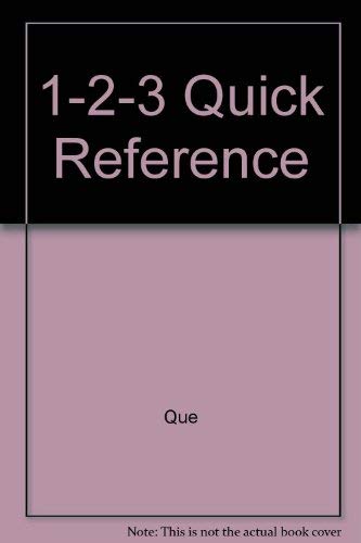 Beispielbild fr 1-2-3 quick reference (Que quick reference series) zum Verkauf von Robinson Street Books, IOBA