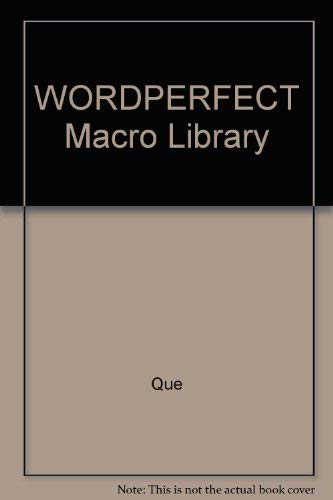 Stock image for WordPerfect Macro Library, featuring WordPerfect 5. for sale by SUNSET BOOKS