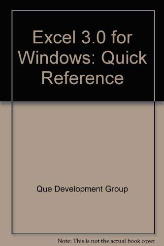 Excel for Windows quick reference (Que quick reference series) (9780880227223) by McVey, Sharel