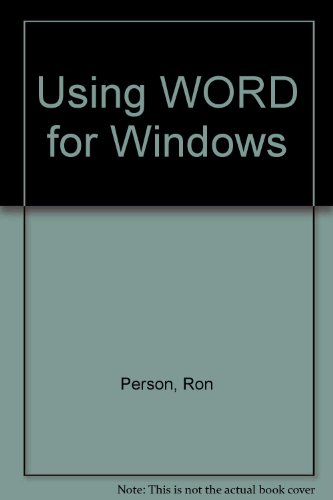 Beispielbild fr Using Word for Windows 2 : Special Edition zum Verkauf von Better World Books
