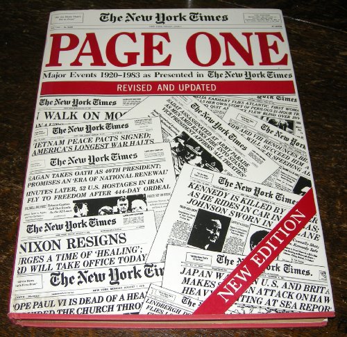 Beispielbild fr Page One: Major Events 1920-1983 as Presented in the New York Times zum Verkauf von Better World Books
