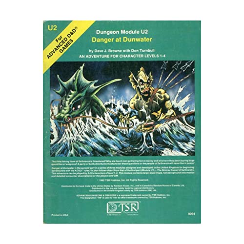 9780880380010: Danger at Dunwater: An Adventure for Character Levels 1-4 (Advanced Dungeons & Dragons) Dungeon Module U2