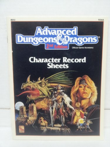 Beispielbild fr CHARACTER RECORD SHEETS (Advanced Dungeons and Dragons 2nd Edition Accessory) zum Verkauf von HPB-Diamond