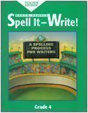 Imagen de archivo de SPELL IT - WRITE! GRADE 4 - TEACHER EDITION. a la venta por RAC Books