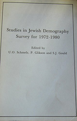 Imagen de archivo de Studies in Jewish Demography Survey for 1972-1980. a la venta por Henry Hollander, Bookseller