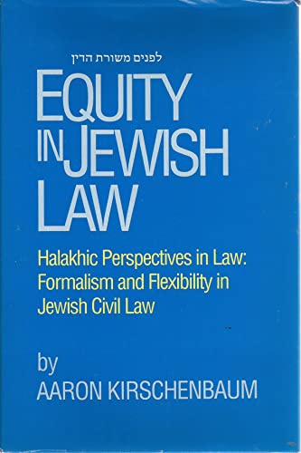 9780881251319: Equity in Jewish Law: Halakhic Perspectives in Law : Formalism and Flexibility in Jewish Civil Law (Library of Jewish Law & Ethics)