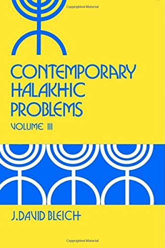9780881253153: Contemporary Halakhic Problems (Library of Jewish Law and Ethics)