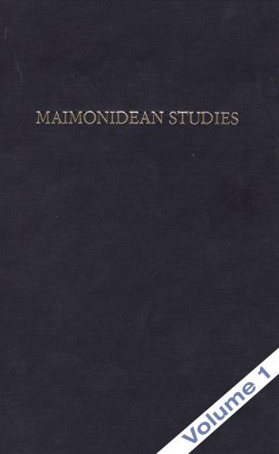Maimonidean Studies Volume 1