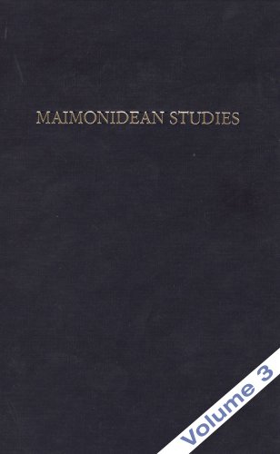 9780881254976: Maimonidean Studies (3)