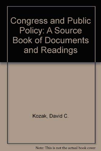 9780881335187: Congress and Public Policy: A Source Book of Documents and Readings