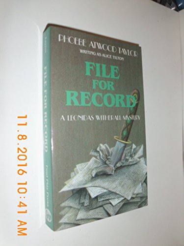 Imagen de archivo de File for Record a la venta por HPB-Diamond