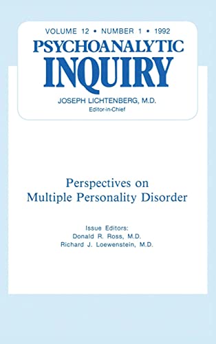 Stock image for Multiple Personality Disorder: Psychoanalytic Inquiry, 12.1 for sale by Chiron Media