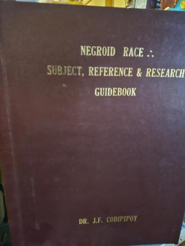 Stock image for Negroid Race: Subject, Reference and Research Guidebook for sale by Southern Maryland Books