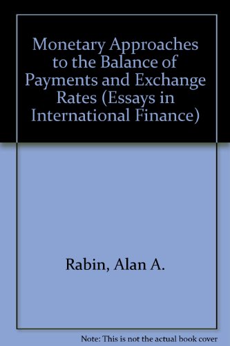 Stock image for Monetary Approaches to the Balance of Payments and Exchange Rates for sale by Zubal-Books, Since 1961
