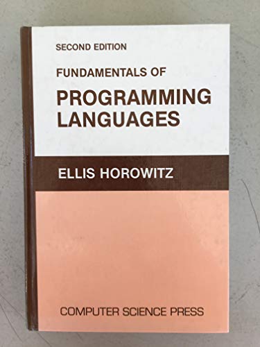 Imagen de archivo de Fundamentals of Programming Languages a la venta por Half Price Books Inc.