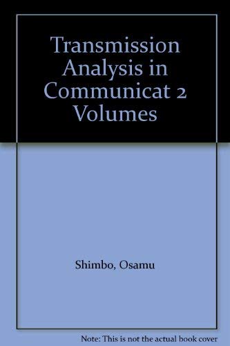 9780881752144: Transmission Analysis in Communicat 2 Volumes