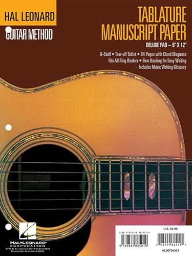 Stock image for Guitar Tablature Manuscript Paper - Deluxe: Manuscript Paper (Hal Leonard Guitar Method) for sale by Irish Booksellers