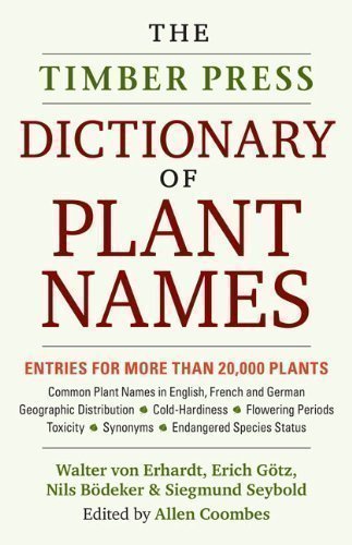 Beispielbild fr Dictionary of Plant Names: The Pronunciation, Derivation and Meaning of Botanical Names, and Their Common-Name Equilvalents zum Verkauf von Front Cover Books
