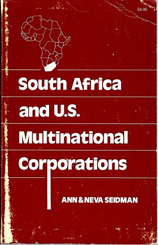 Stock image for South Africa and U.S. Multinational Corporations for sale by Wonder Book