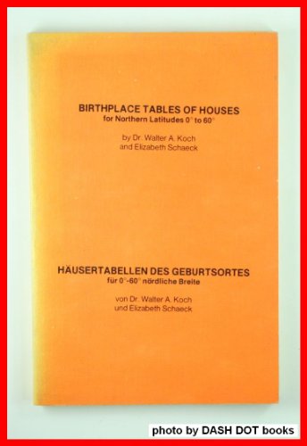 9780882310213: Birthplace Tables of Houses