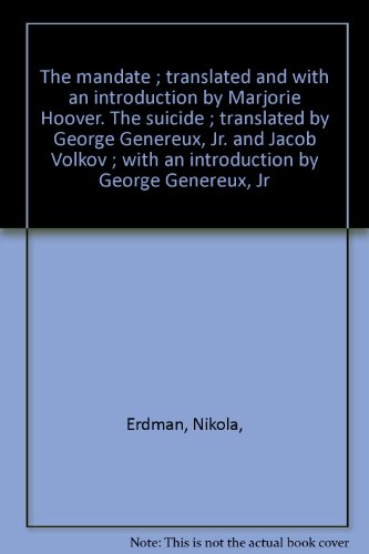Beispielbild fr The Mandate & The Suicide. zum Verkauf von Henry Hollander, Bookseller