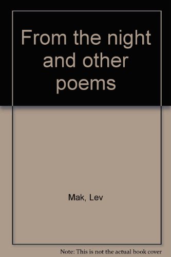 9780882333571: From the night and other poems